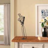 Decoratiune, Flowerpot, 22x56 cm, Metal, Negru, Tanelorn