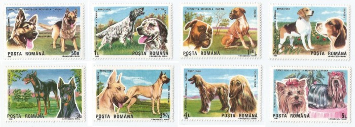|Romania, LP 1239/1990, Expozitia Mondiala Canina, Brno, MNH