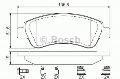 Set placute frana,frana disc CITROEN DS3 (2009 - 2015) BOSCH 0 986 494 623 foto