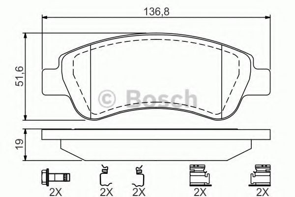 Set placute frana,frana disc PEUGEOT 301 (2012 - 2016) BOSCH 0 986 494 623