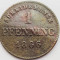 2449 Germania Bavaria 1 pfennig 1866 Maximilian II (uzata) km 856