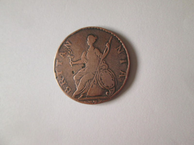 Rară! UK 1/2 Penny 1777 regele George III foto