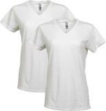 Cumpara ieftin Set 2 tricouri cu maneca scurta pentru femei Gildan, alb, L - OUTLET