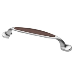 Maner pentru mobila, din metal cu plastic, OZS-4009, lungime 120 mm, distanta gauri 96 mm, nuc