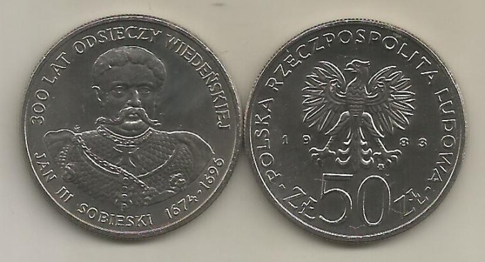 POLONIA 50 ZLOTI 1983 JAN III SOBIESKI [1] a UNC , liv in cartonas