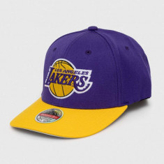 Mitchell&Ness șapcă din amestec de lână Los Angeles Lakers culoarea violet, cu imprimeu