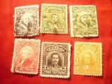 Serie mica Ecuador 1915 - Personalitati - 6 valori stampilate