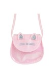 Geanta Crossbody Fete, Model Pisica, Glitter Holografic, Roz, 12x6x10cm