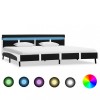 VidaXL Cadru de pat cu LED, negru, 180 x 200 cm, piele ecologică
