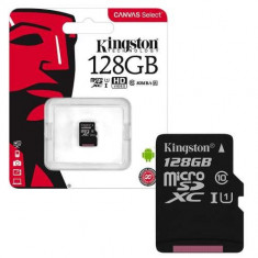 Card de memorie Kingston MicroSDXC, 128GB, Class 10, 80R, Canvas Select foto
