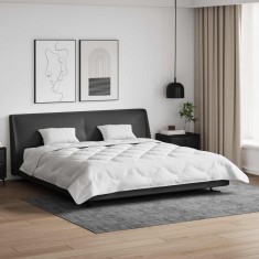 vidaXL Pilotă de vară cu pernă 3 pcs Alb Microfibră 3377265