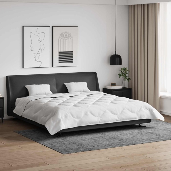 vidaXL Pilotă de vară cu pernă 3 pcs Alb Microfibră 3377276