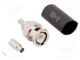 Conector BNC mufă tată drept 50&Omega; AMPHENOL RF - lipire, crimpat pe cablu
