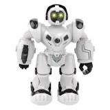 Robot de jucărie cu mișcare, muzică și lumini, 20 cm, alb-negru, CMCLASS