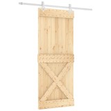 Cumpara ieftin Usa glisanta cu set de feronerie 85x210 cm, lemn masiv de pin