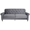 Canapea Paloma 220x83x80 cm Rabatabila Catifea Gri (cod AF 211212-74)