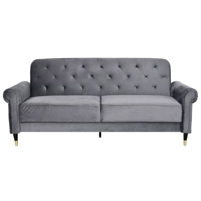 Canapea Paloma 220x83x80 cm Rabatabila Catifea Gri (cod AF 211212-74) foto