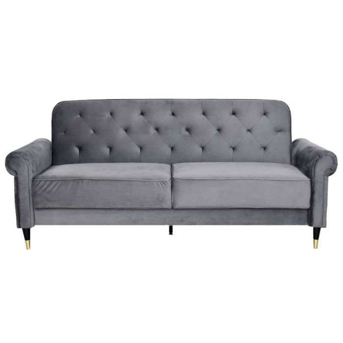 Canapea Paloma 220x83x80 cm Rabatabila Catifea Gri (cod AF 211212-74)