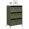 Gossi dulap inalt, verde masliniu, 68x39x101,5 cm, otel