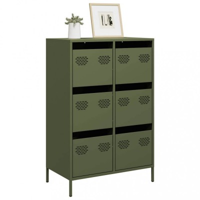 Gossi dulap inalt, verde masliniu, 68x39x101,5 cm, otel foto