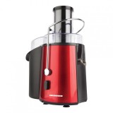 Cumpara ieftin Storcator de fructe Heinner, 1000 W, 1 l, tub 75 mm, inox, recipient pulpa 2 l, 2 viteze, Negru/Rosu