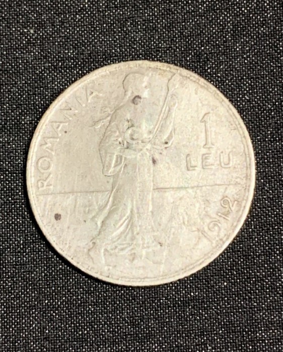 Moneda 1 leu 1912 argint
