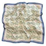 Cumpara ieftin Esarfa satin Vine cu imprimeu elegant verde-albastru