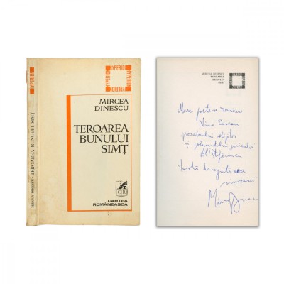 Mircea Dinescu, Teroarea bunului simț, 1980, cu dedicație pentru Nina Cassian și Al. I. Ștefănescu foto