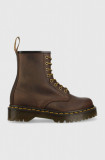 Cumpara ieftin Dr. Martens bocanci de piele 1460 Bex femei, culoarea maro, cu toc plat DM27894201