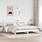 VidaXL Cadru de pat fără saltea, alb, 180x200 cm, lemn masiv pin