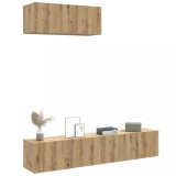 VidaXL Set dulap TV 3 piese montat pe perete Stejar artizanal