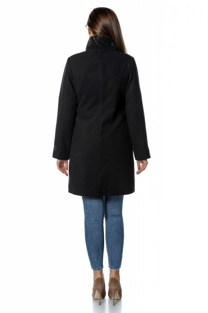 Palton negru dama din stofa cu fermoar PF30, L, M, S, XL, XS, XXL |  Okazii.ro