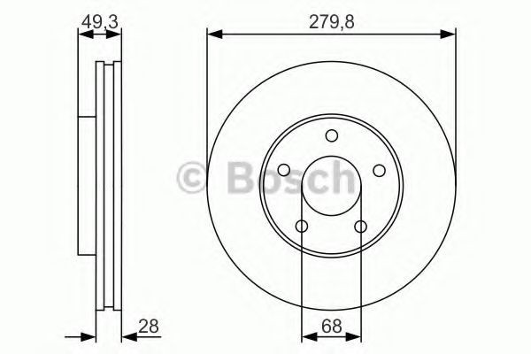 Disc frana NISSAN PRIMERA Break (WP12) (2002 - 2016) BOSCH 0 986 479 R90