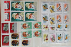 ROMANIA LOT:13seri ,unicat-in bloc x 4-multe supratip- vezi scan-transp inclusiv foto