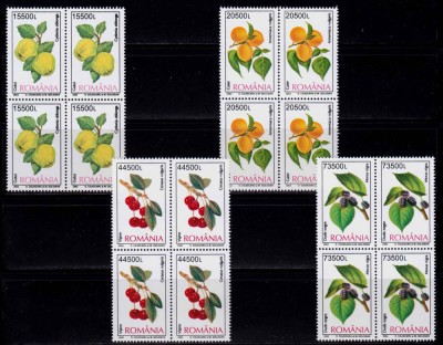 ✅RO 2002 / LP 1596 , &amp;quot;Fructe&amp;quot; , serie in bloc de 4 , MNH foto