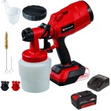 Einhell TC-SY 18/60 Li PXC + Starter Kit - Pistol de vopsit 0.8 l 600 g/min + Set 1 acumulator si incarcator Li-Ion 18 V 4 Ah