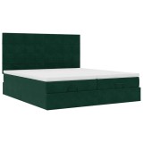 Cumpara ieftin Cadru de pat otoman cu saltele, catifea verde inchis 180x200cm