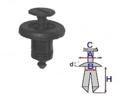 Diblu fixare Dacia, Renault , Surub plastic fixare aparatori motor si bara protectie Dacia Logan si Renault 7703072960 - 10 buc foto