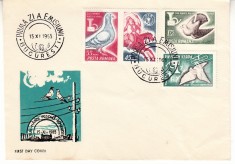 C12 - FDC Romania - Ziua marcii postale roamanesti - LP617 - 1965