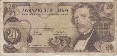 B11 - Bancnota foarte veche - Austria - 20 schilling foto