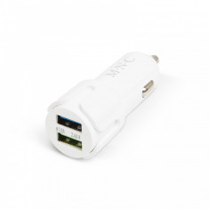 Adaptor Brichetă Auto cu 2 Porturi USB - Alb