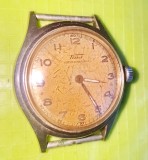 B977-Ceas mana Tissot Antimagnetique Swiss Militar functional cca 1940-1960. NONMAGNETIC, Waterproof, Shock Absorber . Marcaj interior TISSOT SWISS.