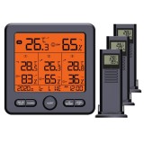 Termometru / Stație meteo / Termo-higrometru cu 3 senzori wireless de afișare