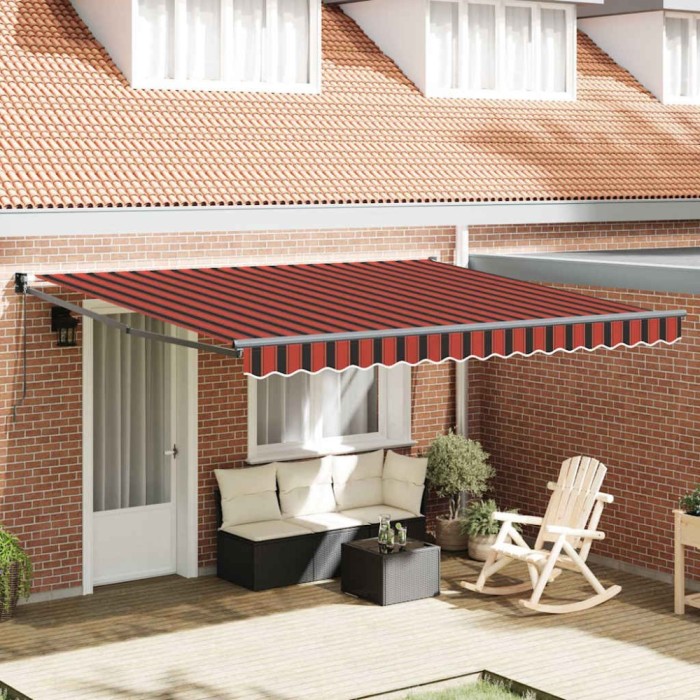 vidaXL Marchiză retractabilă Galben și portocaliu 400 &times; 350 cm