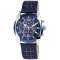 Ceas barbatesc, Raptor, data, aparenta chrono, carcasa bicolora, curea piele insertie albastru