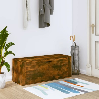 Gossi pantofar de perete, stejar fumuriu, 100x35x38 cm lemn prelucrat foto