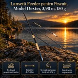 Lansetă Feeder pentru Pescuit, Model Dexter, 3,90 m, 150 g