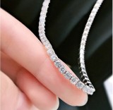 Lantisor Argint 925 Tennis 4mm cu Cristale Zirconia Transparente Taietura Briliant 44cm Argintboutique