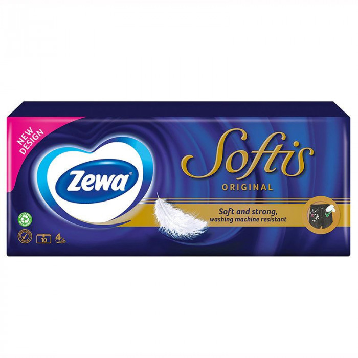 Batiste nazale Zewa Softis Standard, 4 straturi, 10 pachete