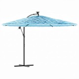 Umbrela soare de gradina stalp din otel, albastru 290x290x238cm